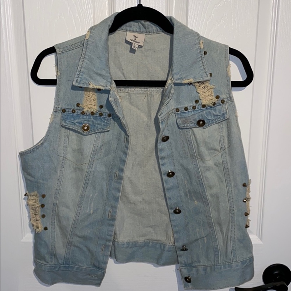 Distressed Jean Vest
